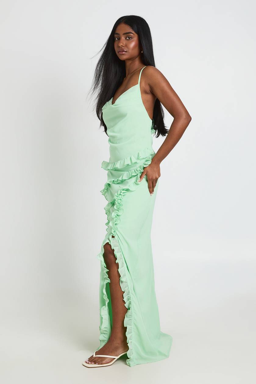 Dalina green chiffon dress