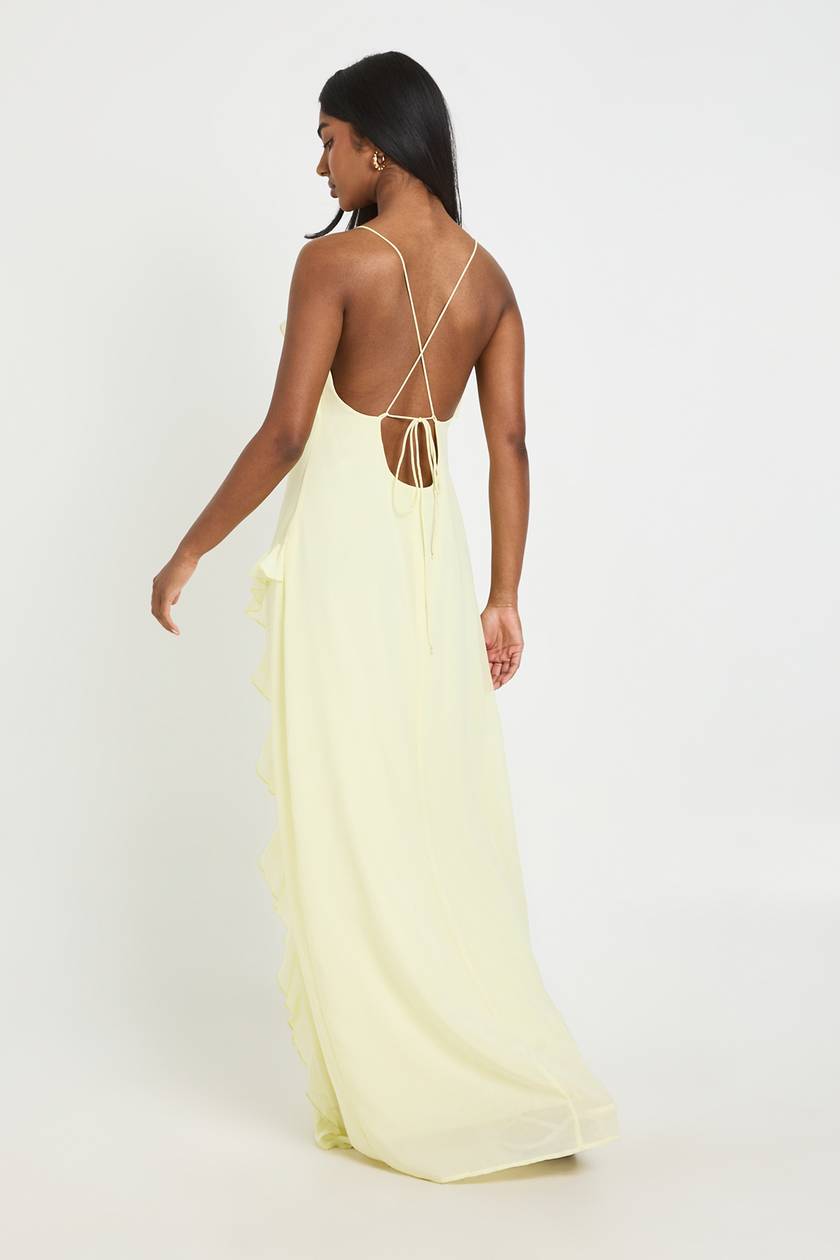 Butter yellow ruffle dress
