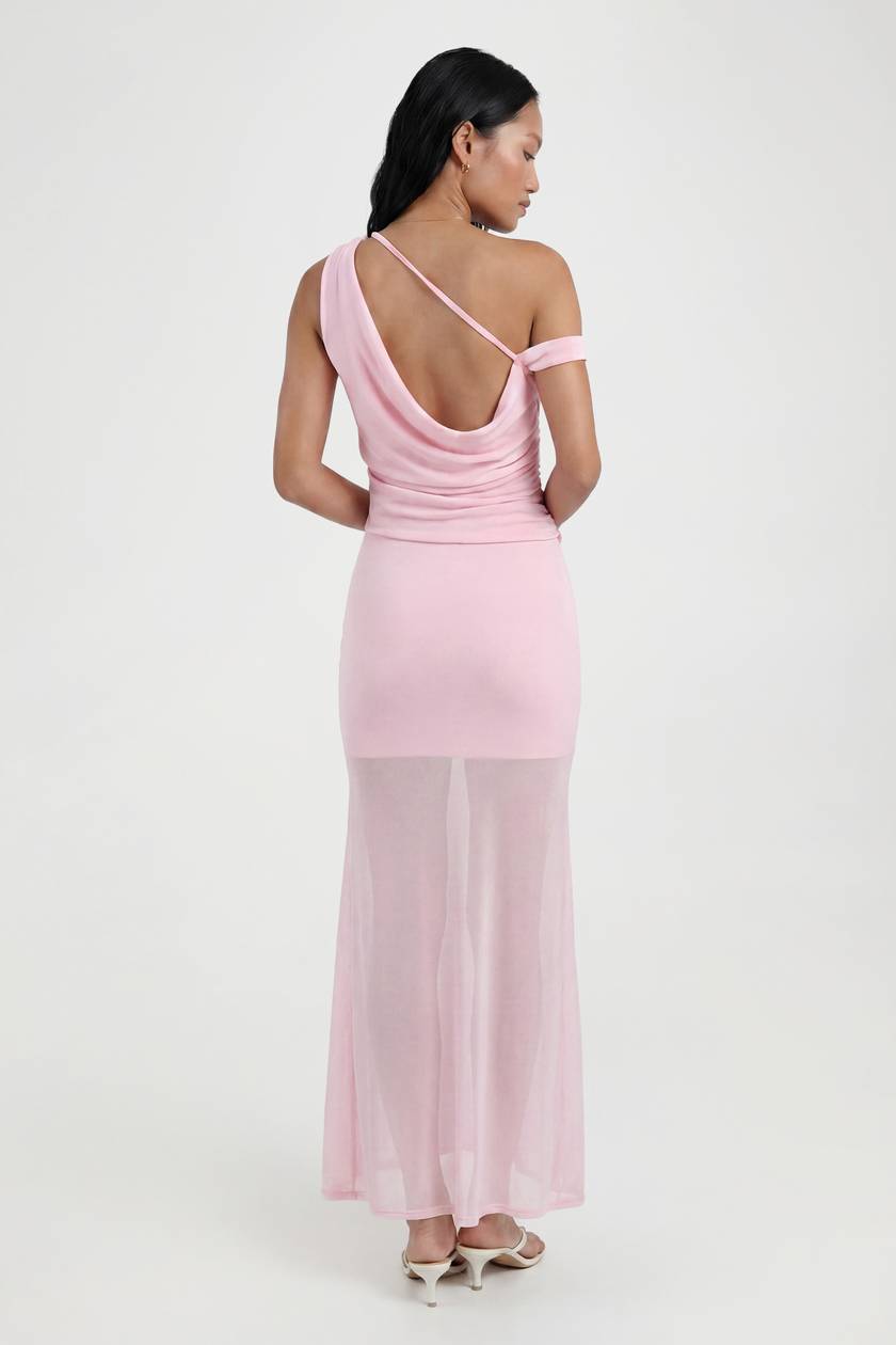Pink chiffon twist skirt set