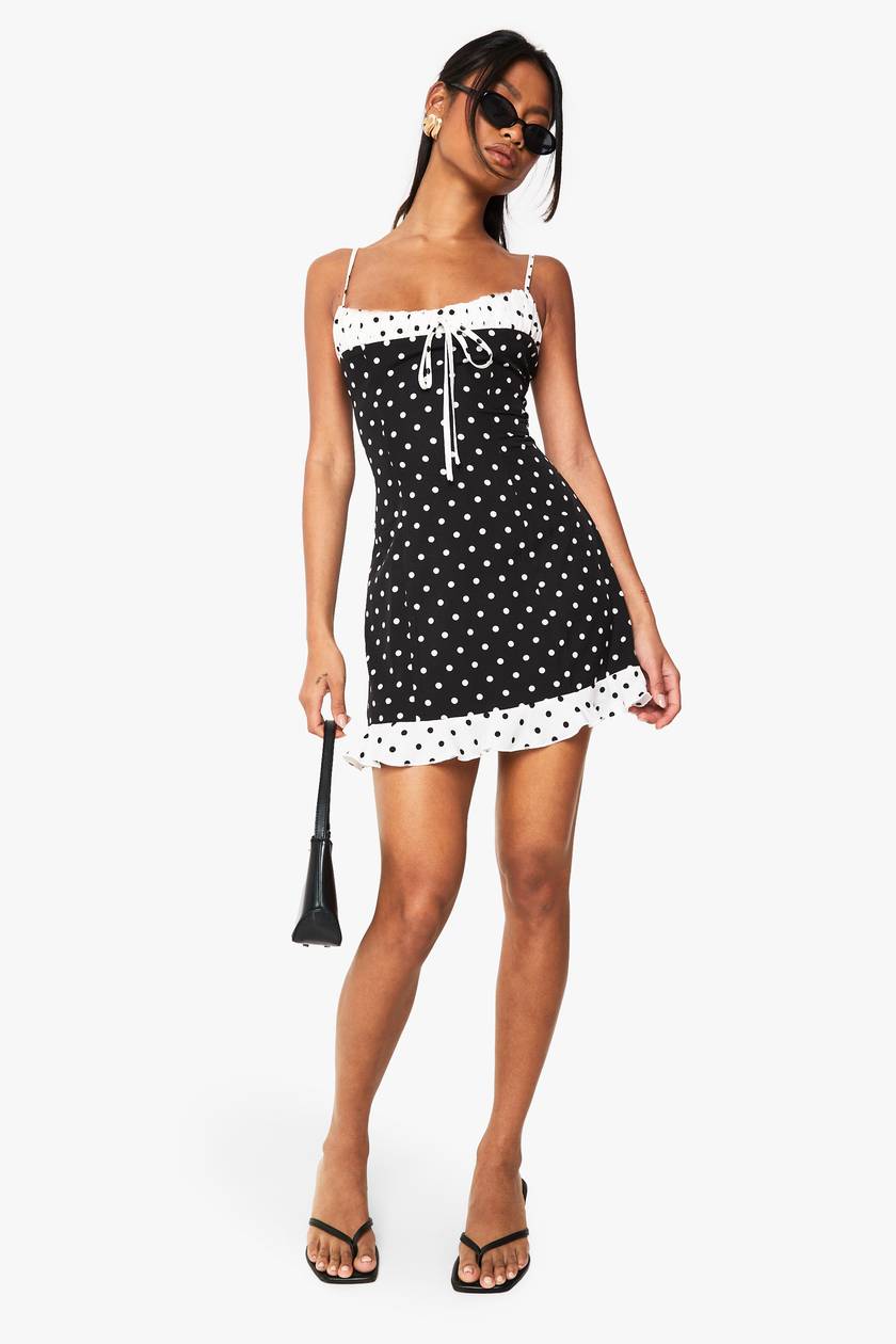 Sasha polka dot mini dress