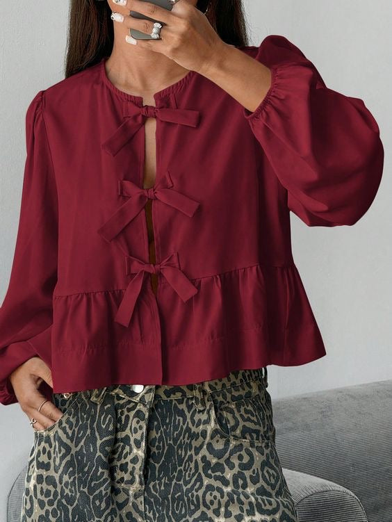 Tinka bow detail top