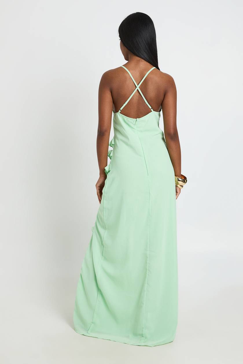 Dalina green chiffon dress