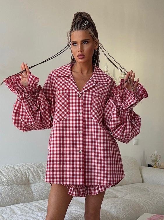 Tara checkered shirtdress