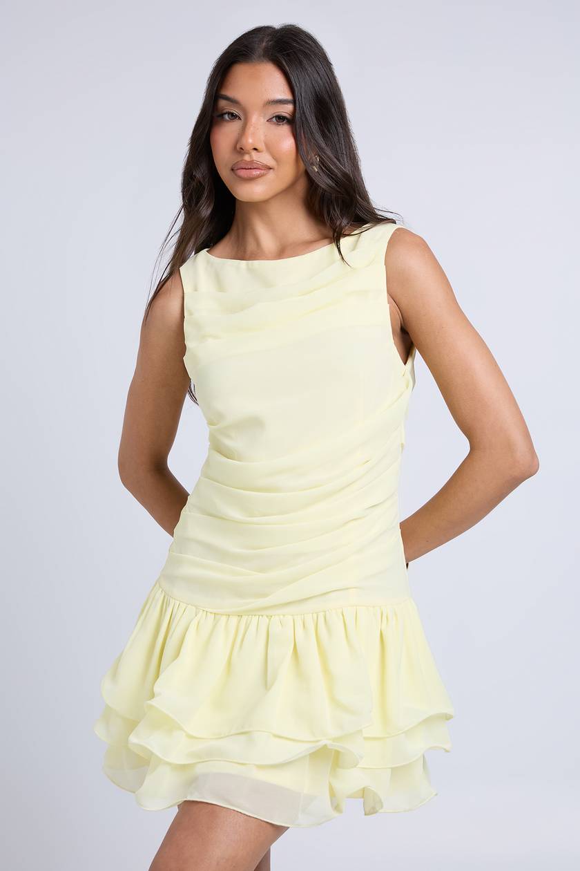 Rai yellow mini dress