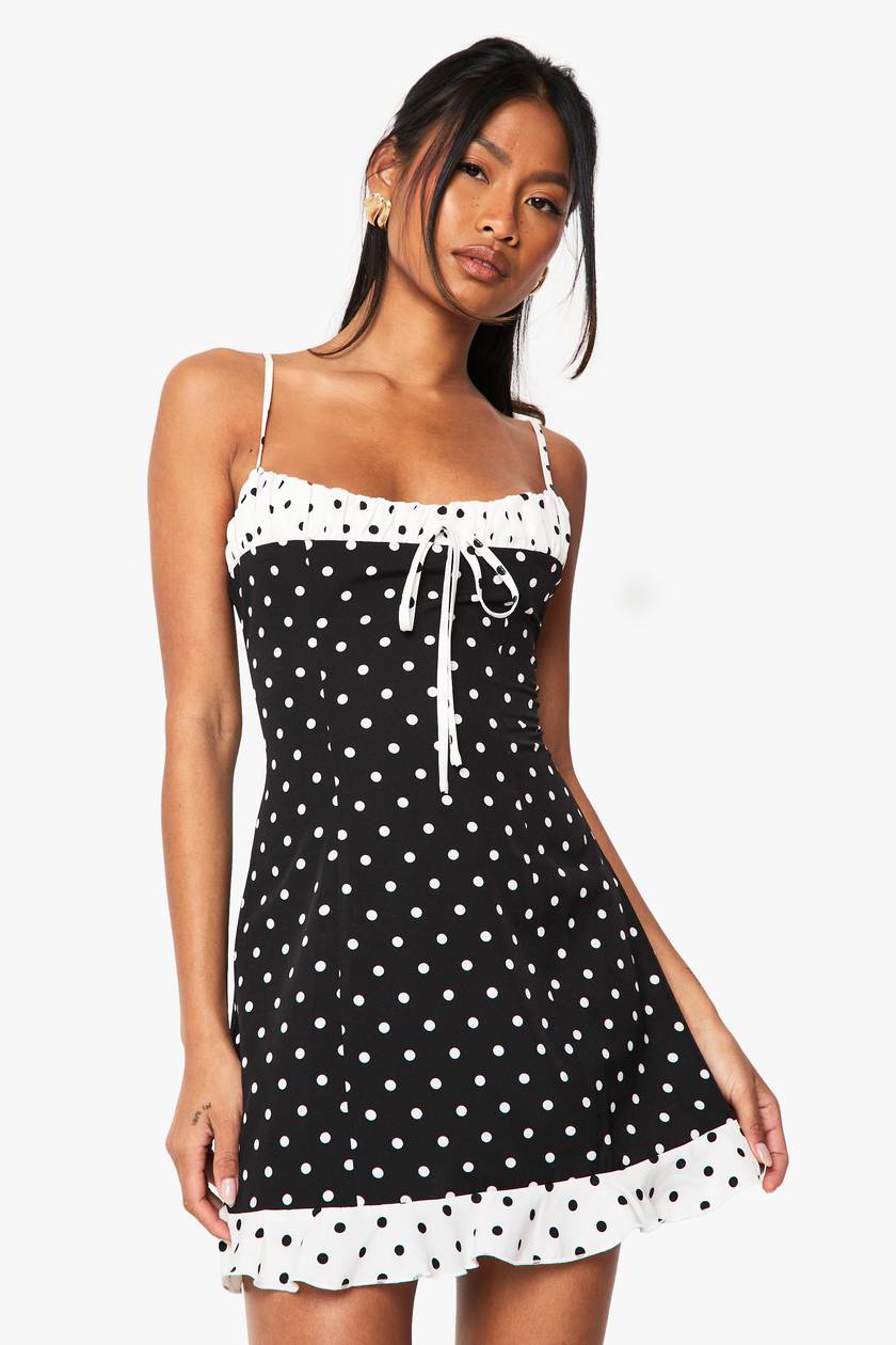 Sasha polka dot mini dress