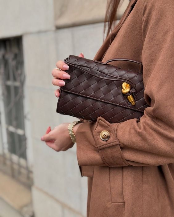 Elena woven clutch